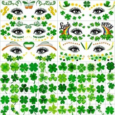 Hotoyannia 120 PCS Glitter St Patrick's Day Face Tattoos Stickers, Two Sizes...