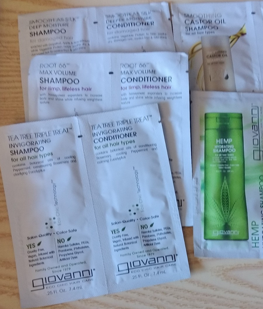 5 Assorted Giovanni Shampoo & Conditioner Samples