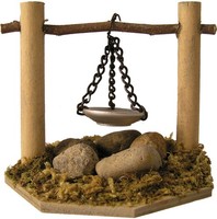KrippenzubehöR Lagerfeuer Holzschale 7,4 Cm Deko FüR Krippe