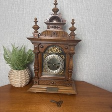 Antique Junghans German Mantel Clock Ornate With Key Presentation Gift 1921
