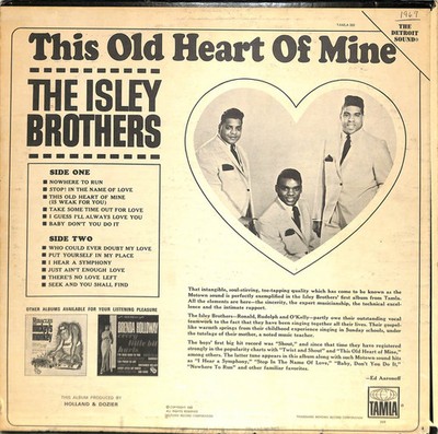 USオリジナル MONO The Isley Brothers 2nd LP The Isley Brothers This Old Heart Of Mine 1966 Tamla TM 269 Soul