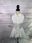 Flavio Castellani Women's White Sleeveless Button Dress Size 42 Made in Italy