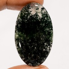 100 Natural Moss Agate Oval Shape Cabochon Gemstone 38 Ct. 40X24X5 mm EE-51867