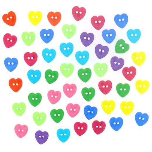Dress It Up Buttons - Mini Simple Hearts 50pcs #1791