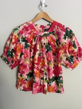 J Crew Regenerative Floral Puff Sleeve Top S ...