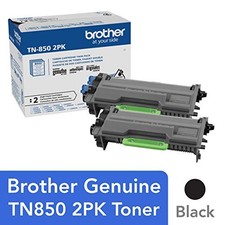 Brother Genuine High-Yield Black Toner Cartridge Twin Pack TN850 2PK tn8502pk