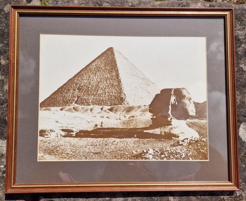 Antique Victorian Edwardian Photograph Great Sphinx Giza Egypt Buried in Sand