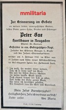 Sterbebild WWII Gefreiter Meierstetten Gebirgsjäger Regt. Iglau Jihlava CSSR