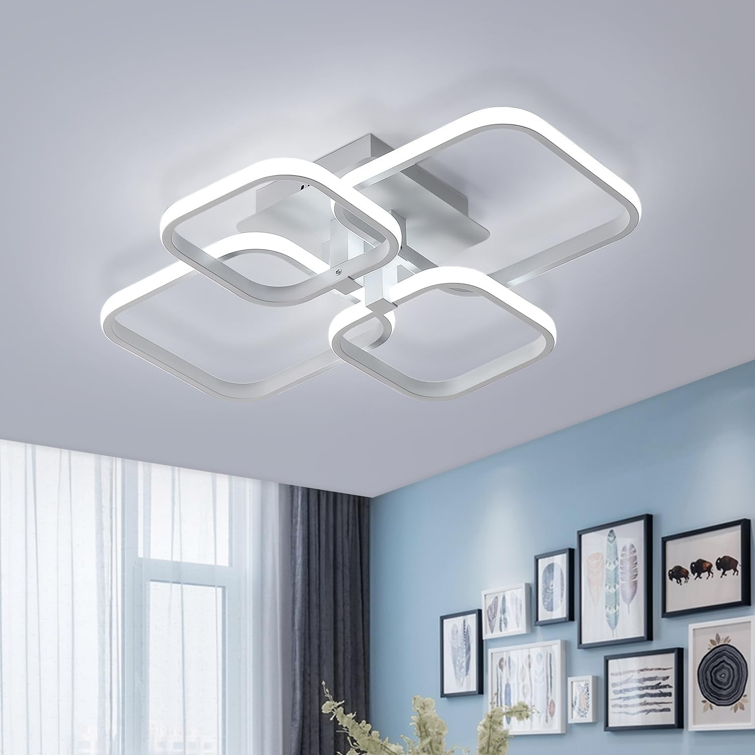 Plafoniera LED Soffitto 60W 6750LM Bianca Quadrata per Grandi Ambienti