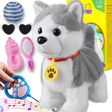 Husky Walking Barking Dog for Kids Interactive Musical Puppy Robot Repeats What