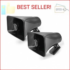 Pyle 6" Portable PA Horn Speaker for Indoor/Outdoor Use, 50W Peak Power, Black