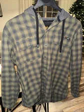HAWX Work Gear Men’s Med Button Up Plaid Flannel Workwear Long Sleeve Shirt GB2