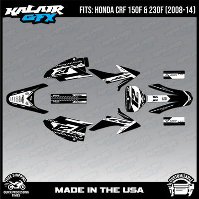 Graphics Kit for  HONDA CRF150F CRF230F (2008-2014)  Lethal Series - White