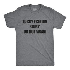 Mens Lucky Fishing Shirt Do Not Wash T Shirt Funny Fisherman Angler Graphic Tee