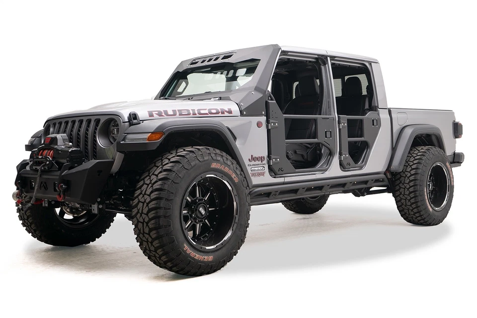 Deslizadores de roca de tubo Fab Fours JT20-G1850-1 3/16" placa de acero para Jeep Gladiator Foto 2 de 4