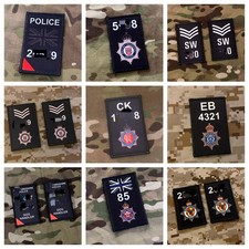 Custom Design Vertical Police Morale Flag 8x5cm Patch Hook & Loop Badge