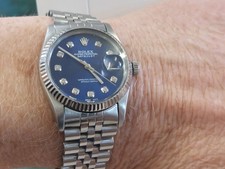 Rolex Date-just Ref: 16014 36mm 1984 with factory blue diamond dial ( nice watch