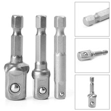 1/4" 3/8" 1/2" Socket Adapter Drill Bits Set Hex Shank Impact Driver Tool Kit