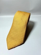 HERMES tie with H mark, yellow, made in France, 100% silk fasone