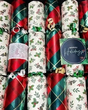 Exclusive HandCrafted Premium 13" Christmas Crackers WITH SNAPS Hat Gifts Sweets