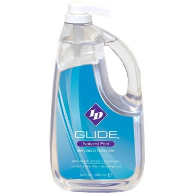ID Glide Natural Feel Lubricant - 64 fl oz Pump Bottle Water Based Lube