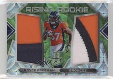 2018 Spectra Rising Rookie Materials Neon Green Prizm 27/50 Royce Freeman 3wl