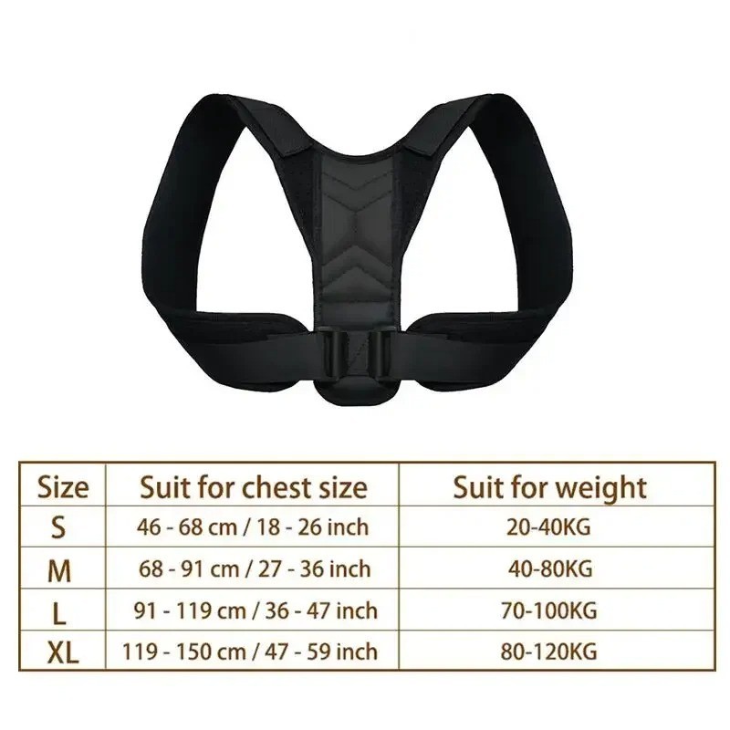 Adjustable Support Brace For The Entire Back Posture Correction For Men And Women, Support Belt For The Upper And Lower Back, Provides Pain Relief In The Neck, Back, Shoulder (Colour: B - Foto 3