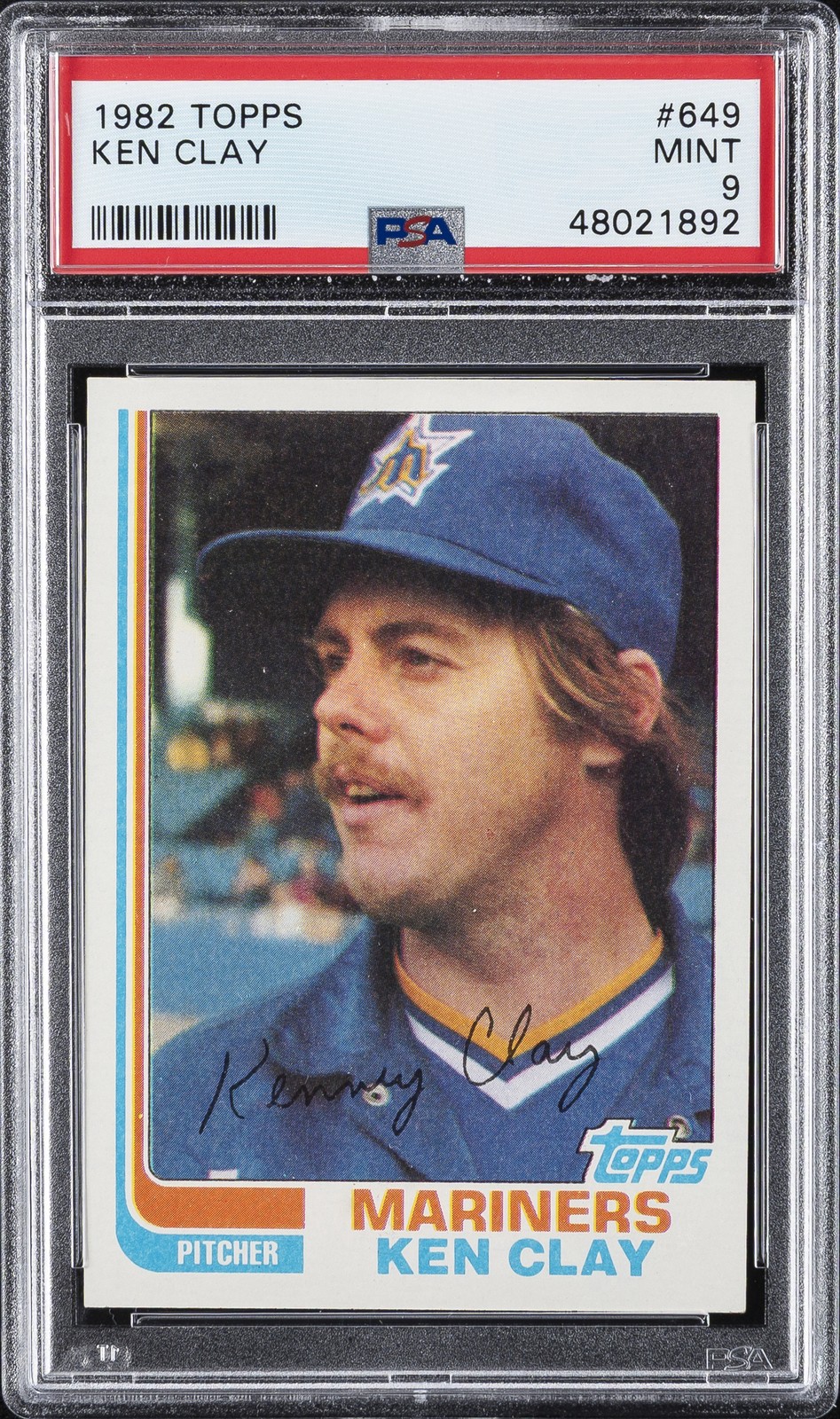 1982 TOPPS #649 KEN CLAY PSA 9