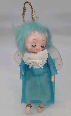 Vintage Stockinette BLUE Tulle Angel Pixie Fairy Posable Wings Japan