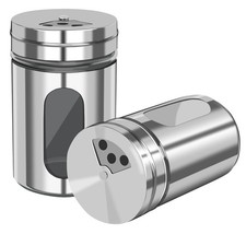 2 PCS Stainless Steel Salt and Pepper Shakers with Adjustable Pour Holes  
