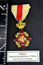 Original WW1 Belgian Order Of The Red Cross 1st Class (Rare)