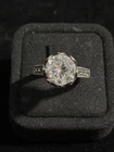 Vintage Judith Jack Sterling Silver Marcasite & CZ Solitare Ring Size 7