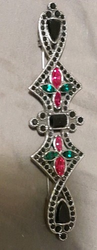 Vintage 1928 Co? Spilla deco tono argento con pietre colorate - Foto 1 di 5