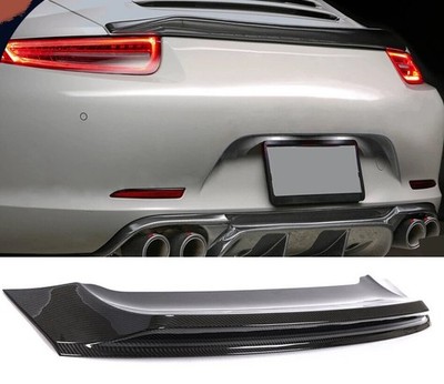 For Porsche 911 991 Carrera 4 S 4S Rear Trunk Wing Boot Spoiler Lip Carbon Fiber