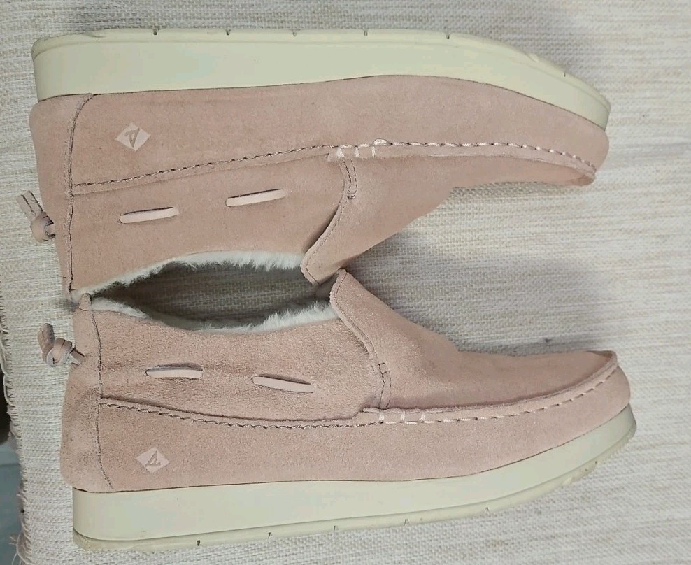 SAOLA Scarpe Sider Top Pelle Scamosciata Rosa Sperria 9 Foderate in Ecopelliccia Suola Comoda