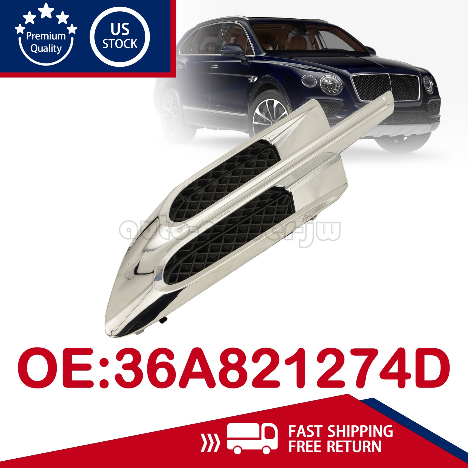 NEW 1PC Front Right Side Fender Fit 2016-2020 Bentley Bentayga US