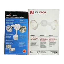 Cooper Lighting Regent Motion MS185W & Utilitech 89471 Floodlights White Lot/2