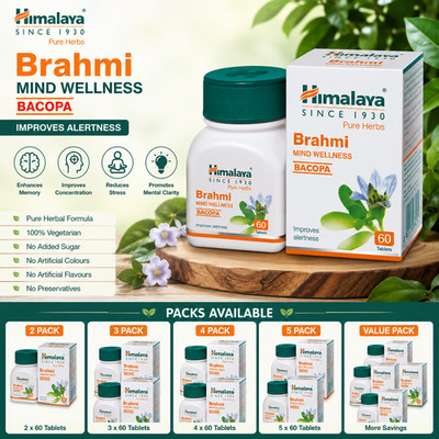 Himalaya Brahmi Tablets 60 Pure Herbs Mind Wellness Memory Support