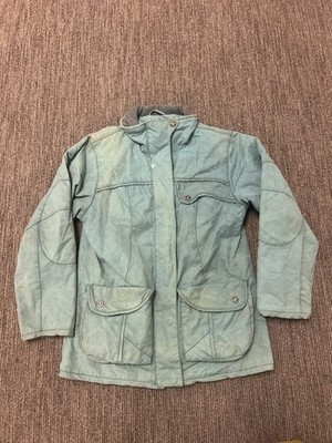 John Partridge Blue Women s Waxed  Jacket Size XS Made in England Cotton