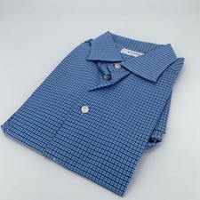 Eton Dress Shirt Mens L 16 - 41 Slim Fit York Blue Check L/S Button Up