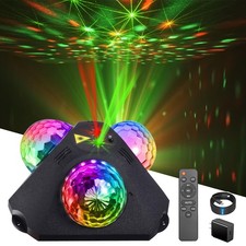 DJ Party Lights Disco Ball Light,Sound Activated Disco Lights+Red and Green P...