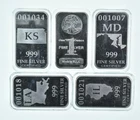 Lot 5 VINTAGE 1 Oz Silver Bars/Rounds Art Bars Collection Poured .999 *361