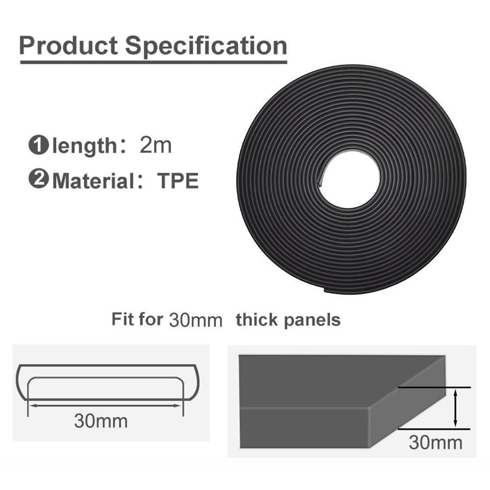 Edge Protection Signane DIY Edge Protection 2M U Shaped TPE Banding for Cabinets and Furniture ...