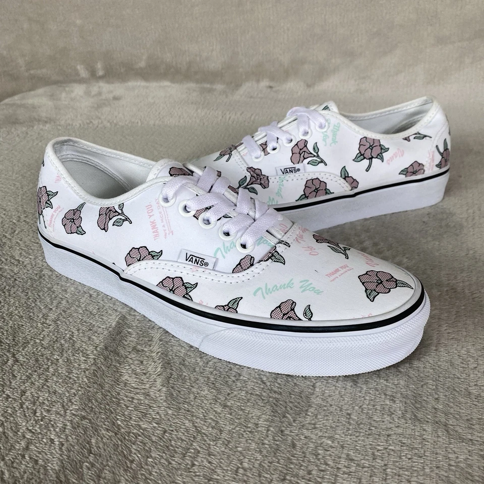 Vans подлинный спасибо цветочный туфли женщин размер 8,5 холст коньков кроссовок новый - Изображение 3 из 4