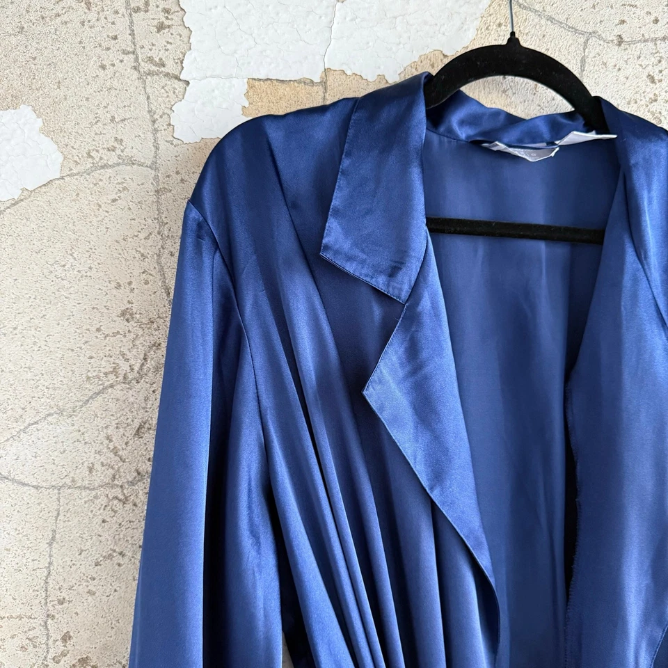 复古 90 年代缎面长袍花边装饰长丝质地板长度正装礼服 Coquette XL — 第 4/4 张图片