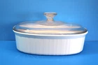 Vtg Corning Ware French White Casserole F-12-B 1.8 Liter w/Pyrex Lid F12C USA