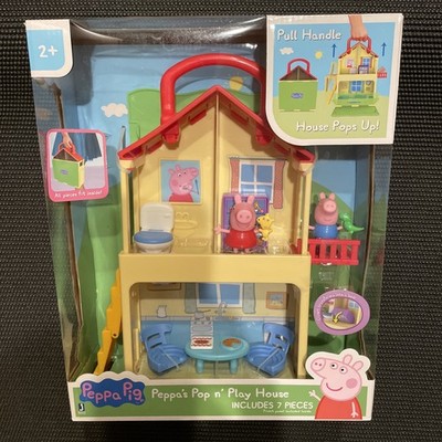 Peppa Pig Peppa s Pop N  Play House 7 Piece Set New Retired Non Mint Box Rare
