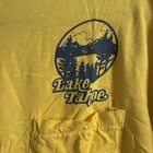 True Vintage 70's 80’s Lake Tahoe T Shirt Anvil Yellow Pocket Tee Worn Tag M USA — photo 2