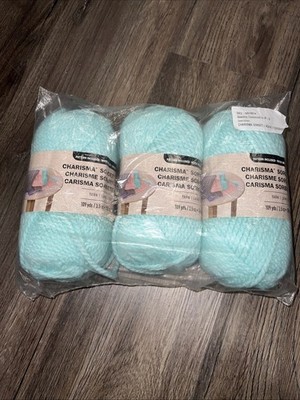 Lot Of 3 Charisma Sorbet Yarn Aqua Turquoise 109 Yards Each (3.5oz Each) NB50