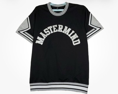 Mastermind World Mitchell & Ness L Large Jersey Shirt Cut & Sew Black Silver New